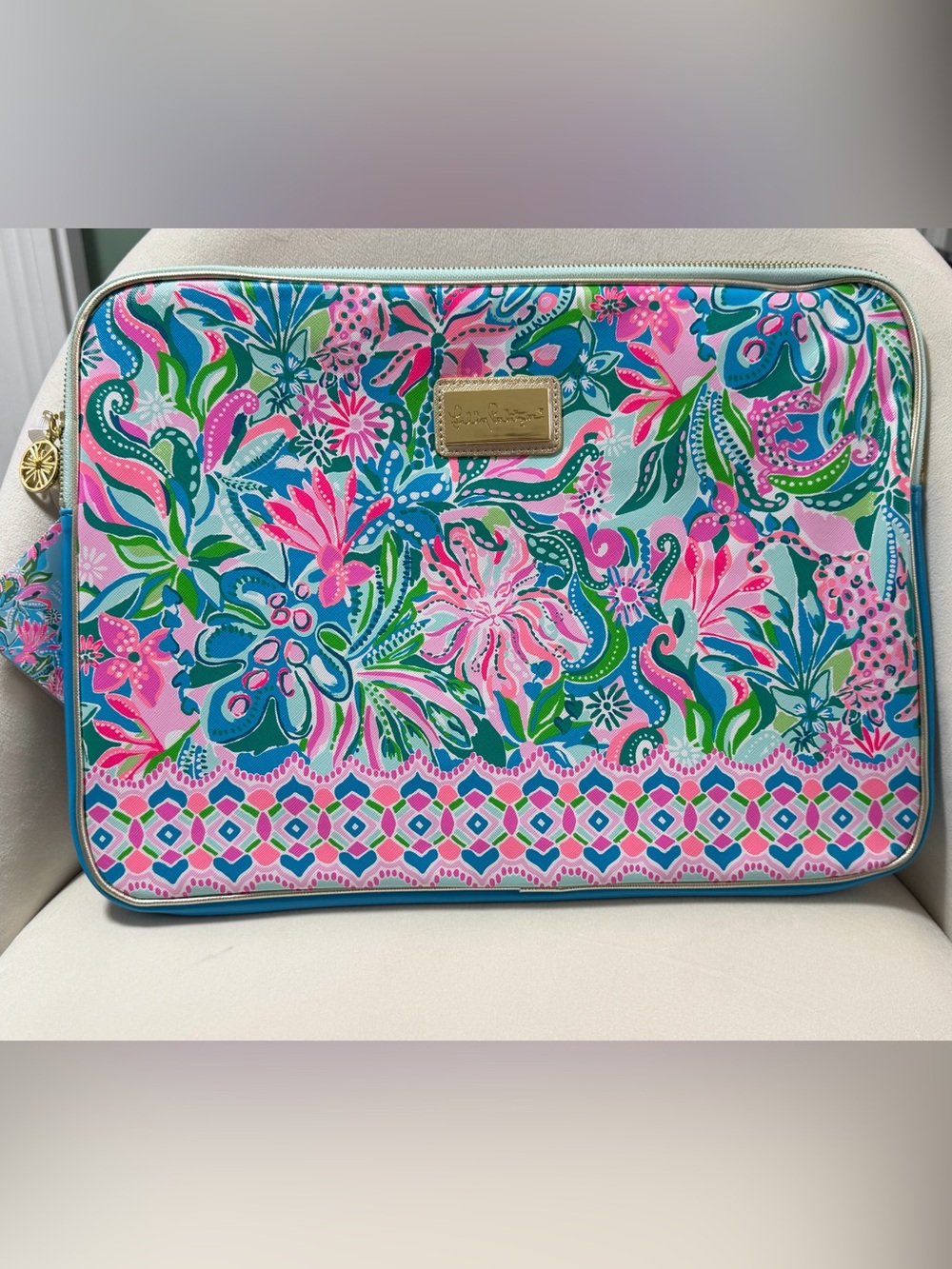 Lilly Pulitzer Laptop Sleeve 15” with Charging Cord Bag NWT